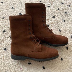 TOD'S lace-up suede boots sz 37.5EU